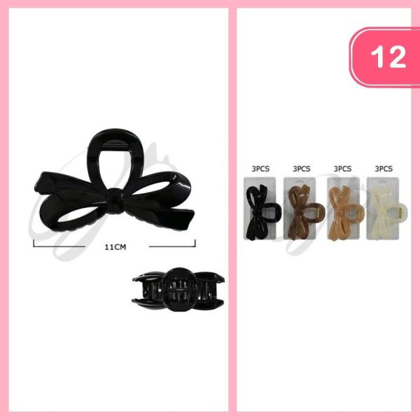 BOW HAIR CLAW CLIP (12 UNITS)