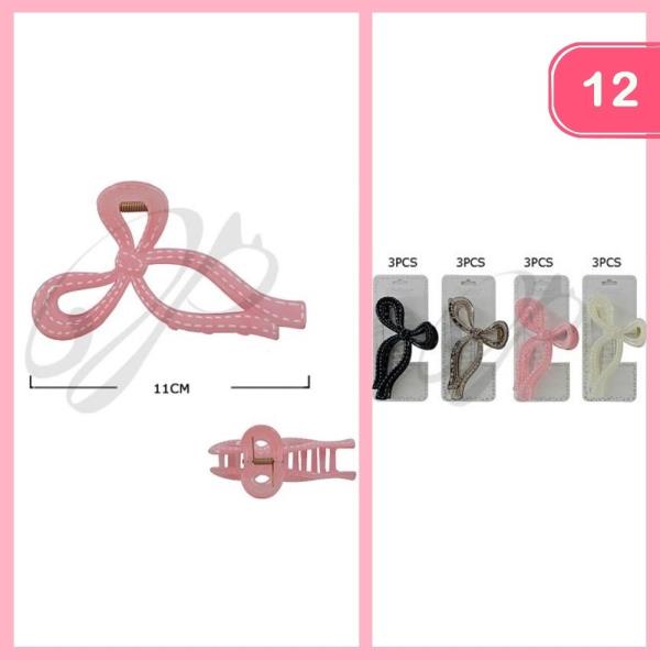 BOW HAIR CLAW CLIP (12 UNITS)