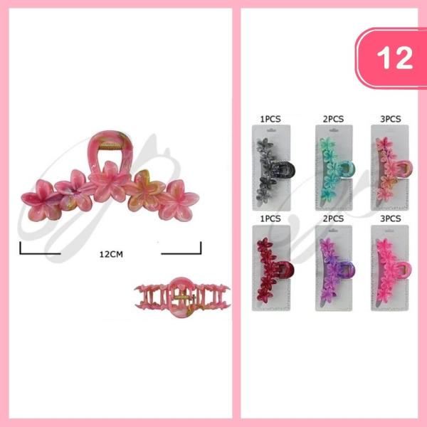 FLOWER HAIR CLAW CLIP (12 UNITS)