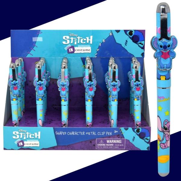 WHOLESALE STITCH SHAPED CHARACTER METAL CLIP PEN (24 UNITS)