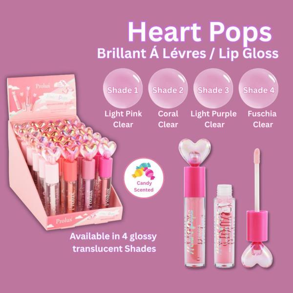 PROLUX HEART POPS BRILLANT Á LÉVRES / LIP GLOSS (24 UNITS)