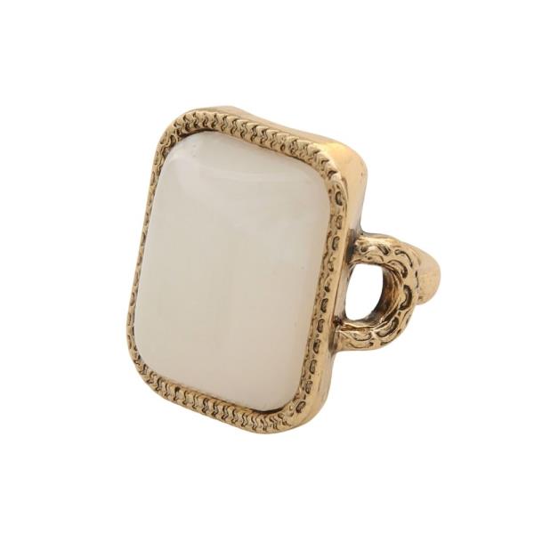 SQUARE STONE ADJUSTABLE RING
