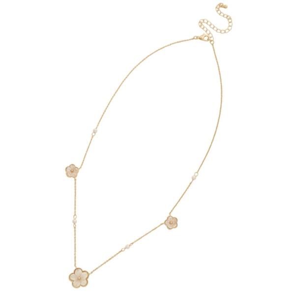 FLOWER DAINTY BEAD STATION NECKLACE