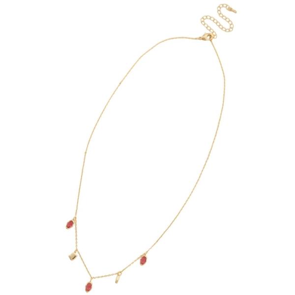 CRYSTAL STATION METAL NECKLACE