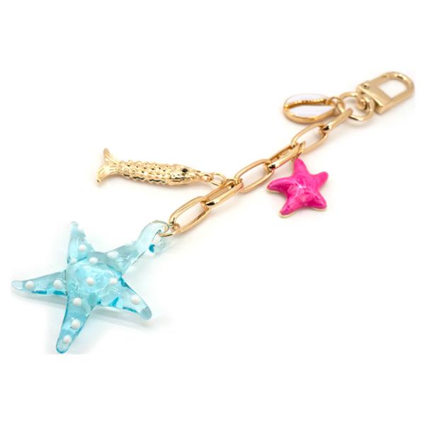 SEA LIFE METAL RESIN MULTI CHARM BAG CHARM KEYCHAIN