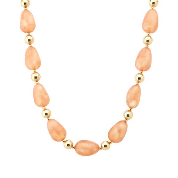 METAL OVAL BEAD STATION NECKLACE