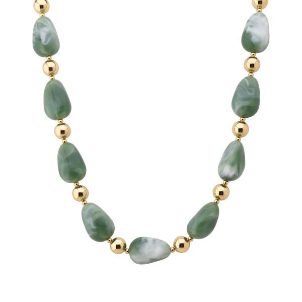 METAL OVAL BEAD STATION NECKLACE