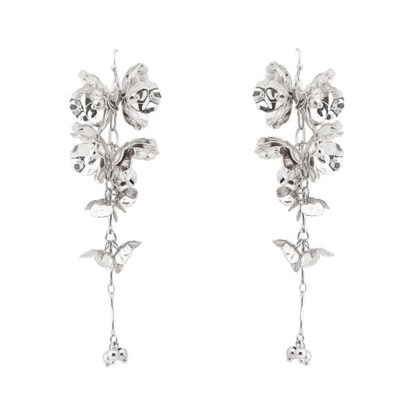 METAL FLORAL VINE DROP DANGLE EARRING