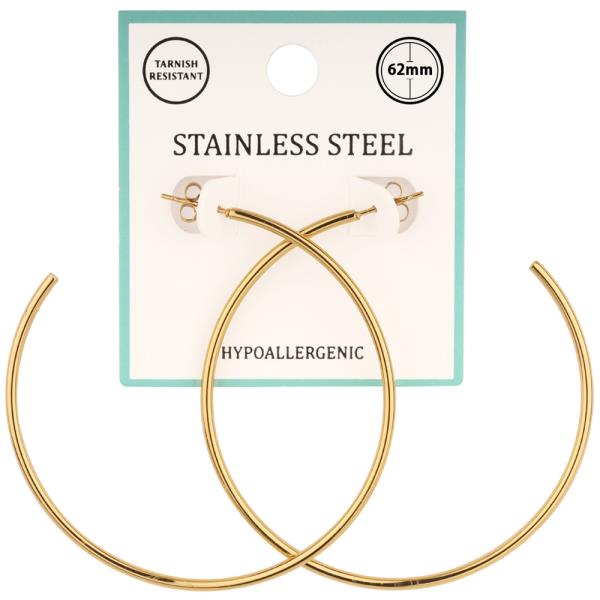 METAL STAINLESS STEEL HOOP PINCATCH EARRING