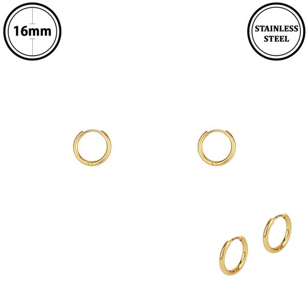 METAL STAINLESS STEEL HOOP HUGGIE EARRING