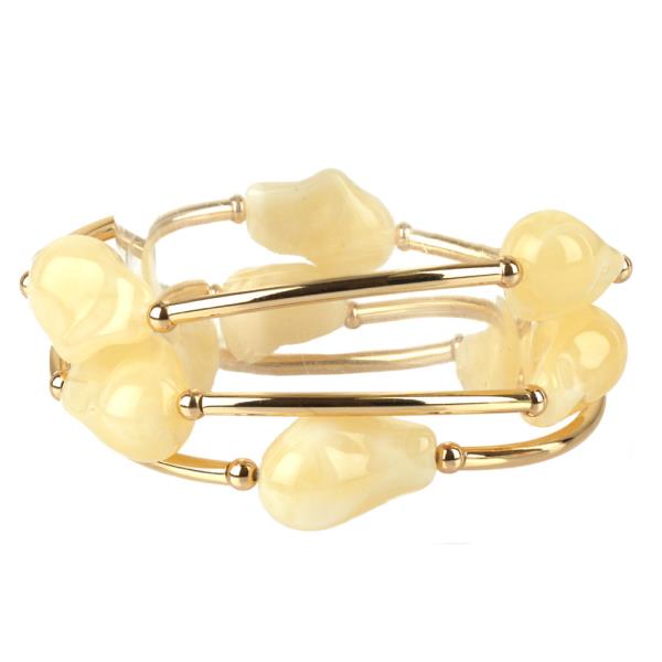 MARBLE BEAD BAR STACKABLE ELASTIC BRACELET