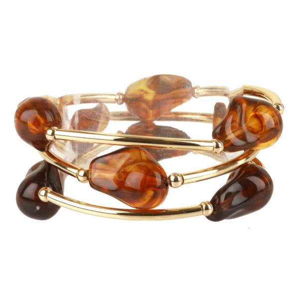 MARBLE BEAD BAR STACKABLE ELASTIC BRACELET