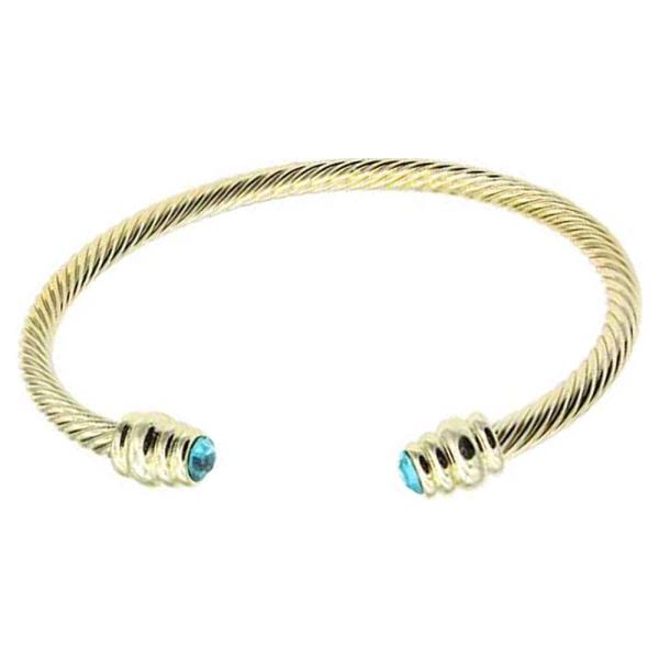 14K GOLD PLATED CUFF CABLE BRACELET