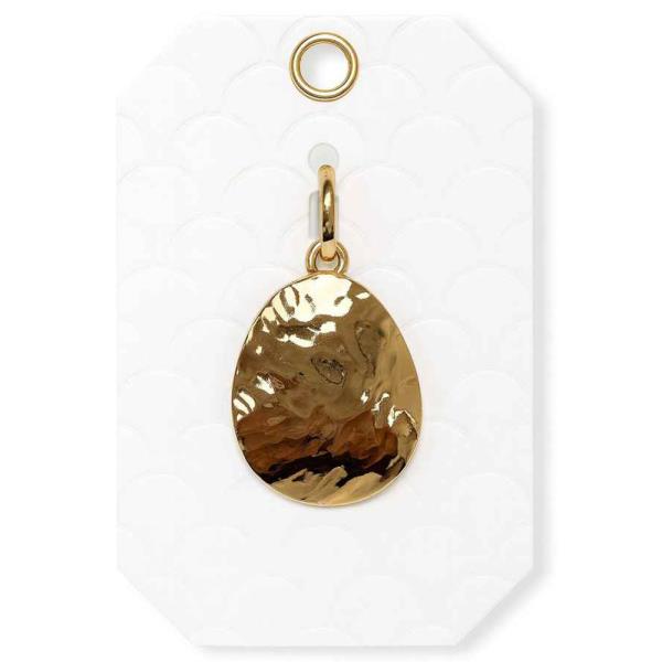 HAMMERED TEARDROP METAL BAG NECKLACE MULTI CHARM