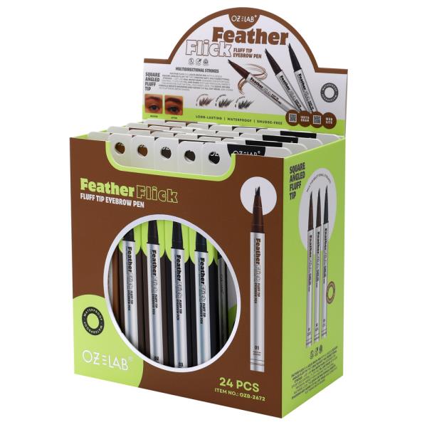 ROMANTIC BEAUTY FEATHER FLICK FLUFF TIP EYEBROW PEN (24 UNITS)