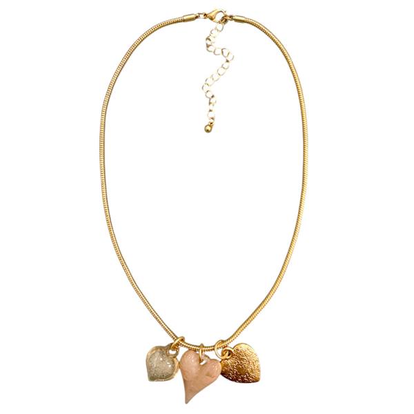 METAL HEART CHARM NECKLACE