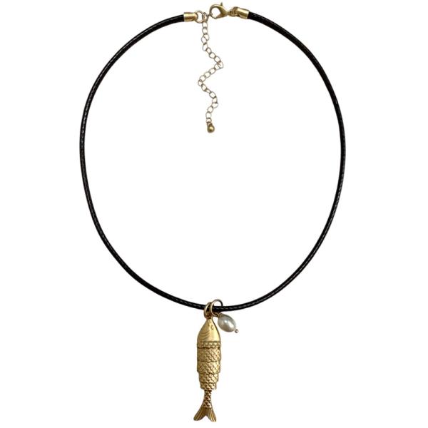 CORD FISH PENDANT NECKLACE