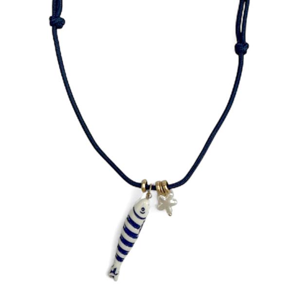 CORD FISH PENDANT NECKLACE