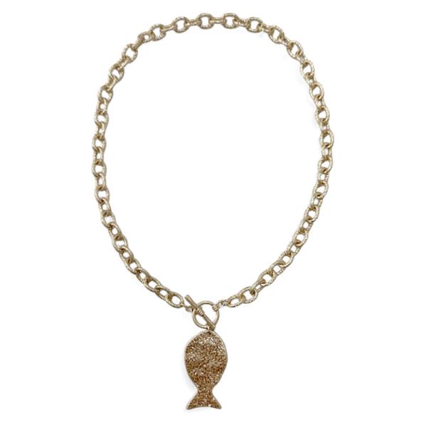 METAL FISH PENDANT CHAIN NECKLACE