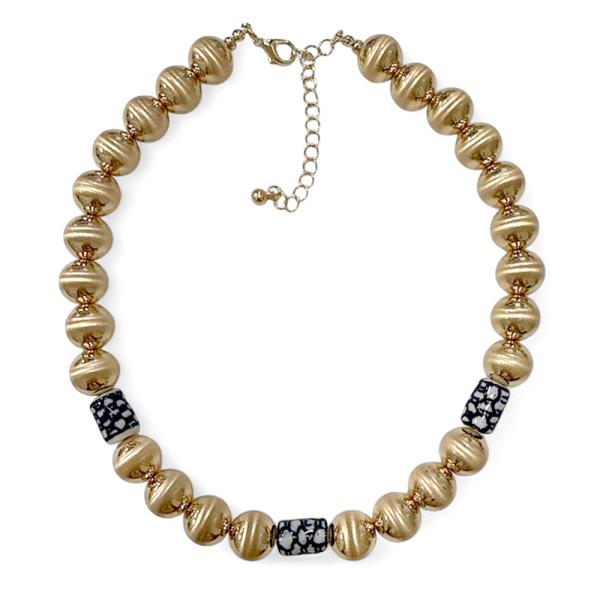 METAL BEAD CHAIN NECKLACE