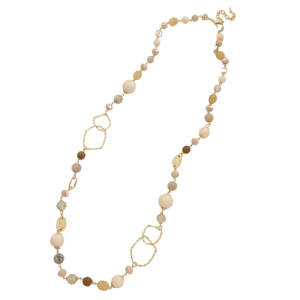 OVAL ROUND LINK BEADED NECKLACE