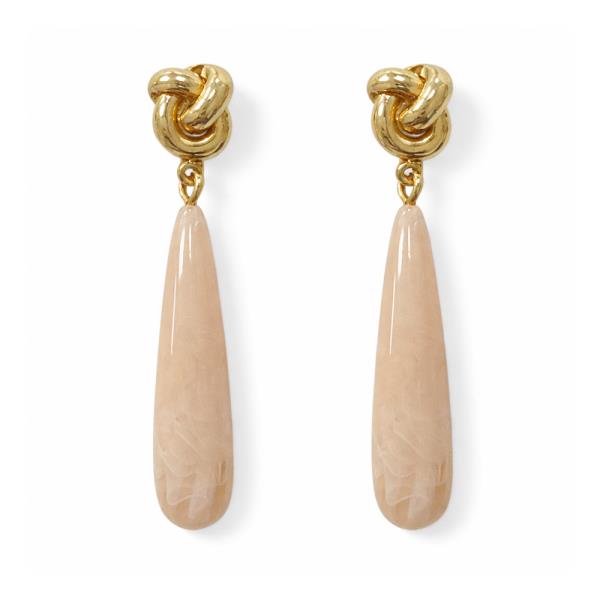 KNOT METAL TEARDROP DROP DANGLE EARRING