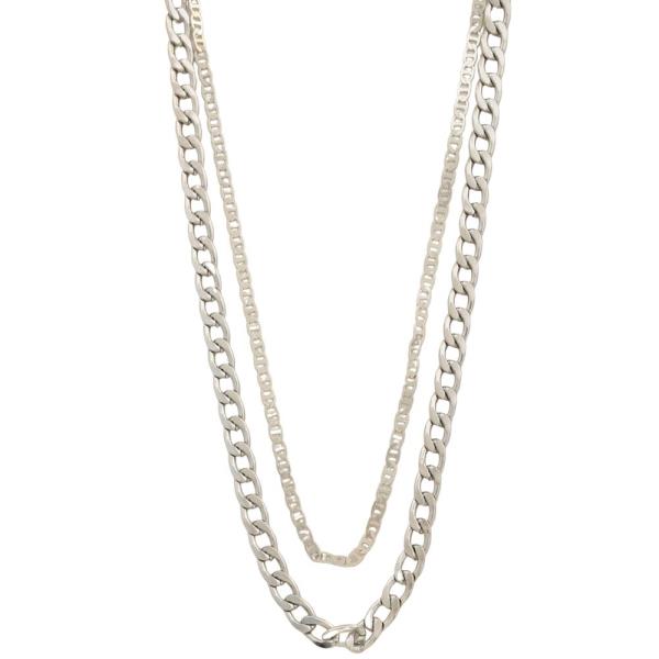 CURB LINK METAL LAYERED NECKLACE