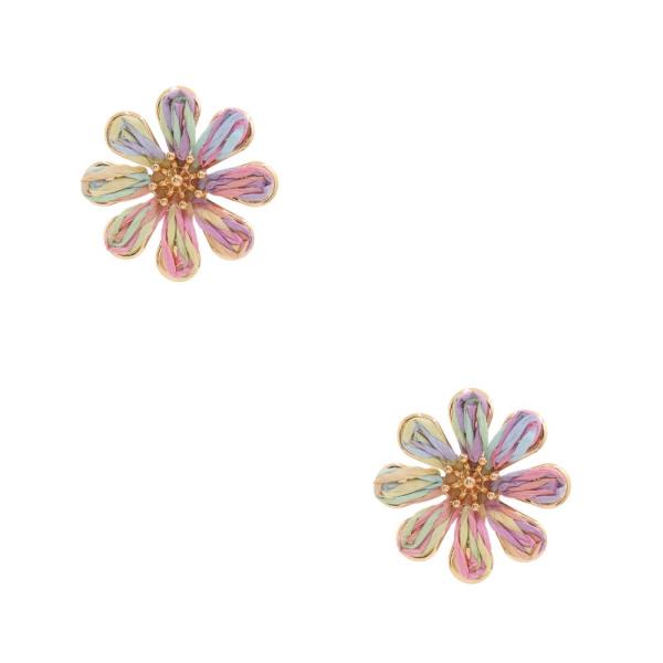 FLOWER RAFFIA EARRING