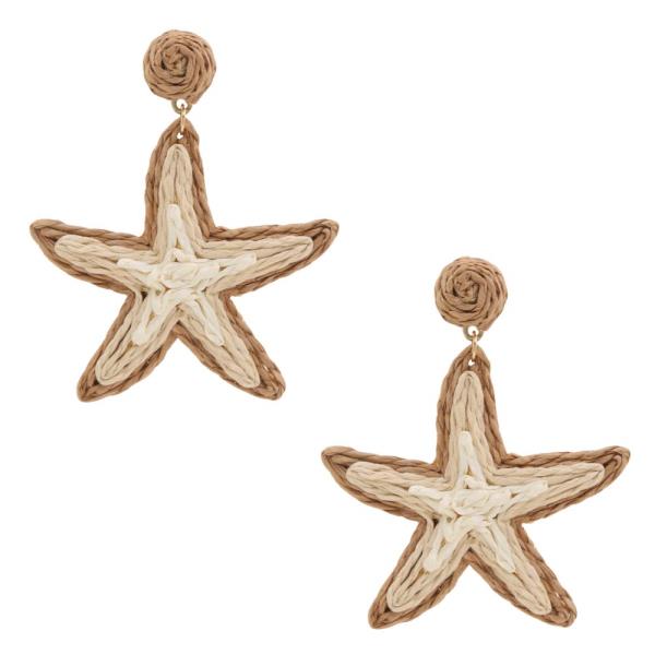 STARFISH RAFFIA DANGLE EARRING