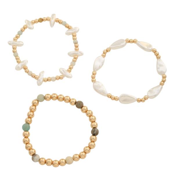 PEARL BEAD BRACELET SET