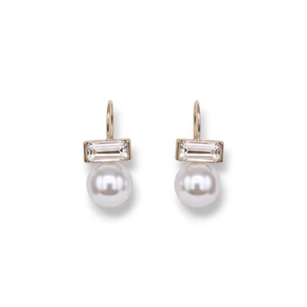 METAL PEARL DROP EARRING