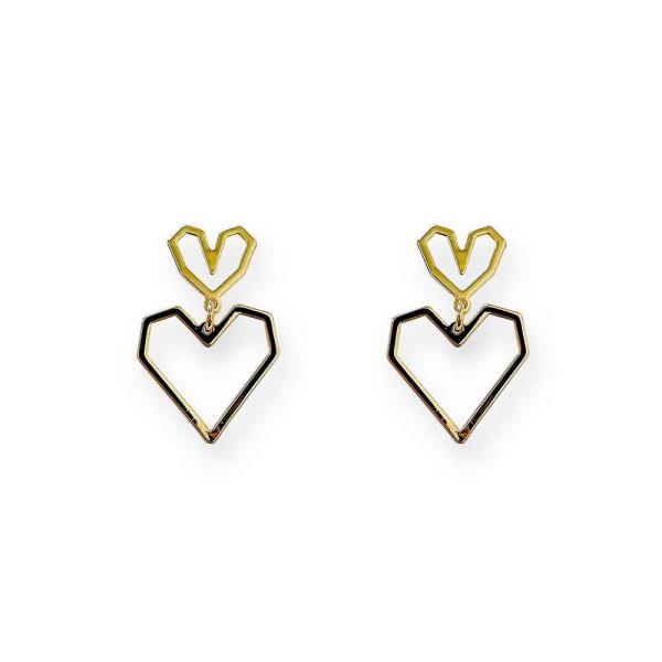 METAL OPEN HEART STUD EARRING