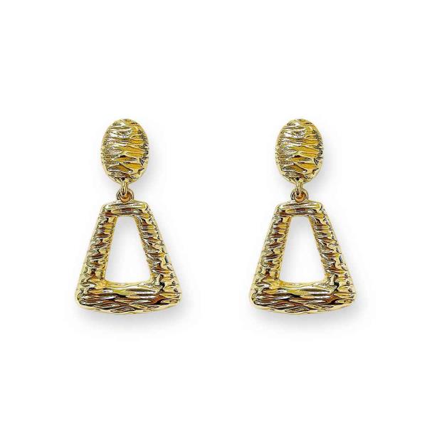 METAL OPEN TRIANGLE DANGLE EARRING