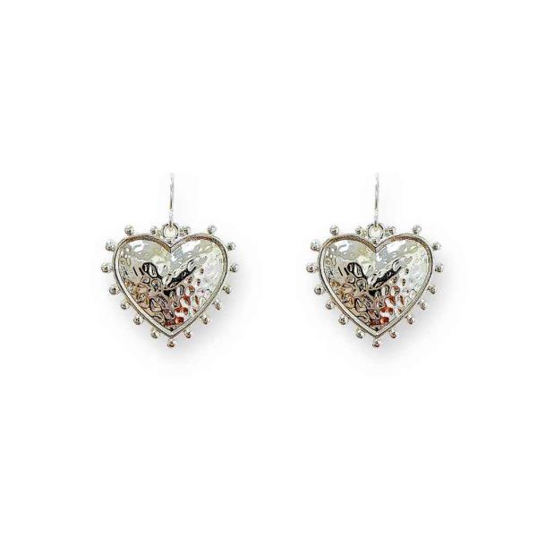METAL HEART TEXTURE STUD EARRING
