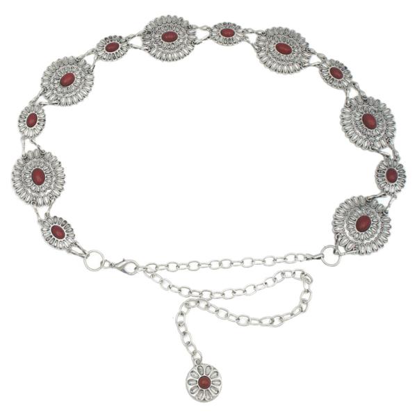 CONCHO FLOWER BAG LINKED CHAIN BELT