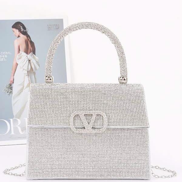 RHINESTONE CROSSBODY HANDLE BAG