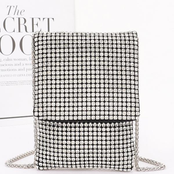 RHINESTONE RECTANGULAR CLUTCH