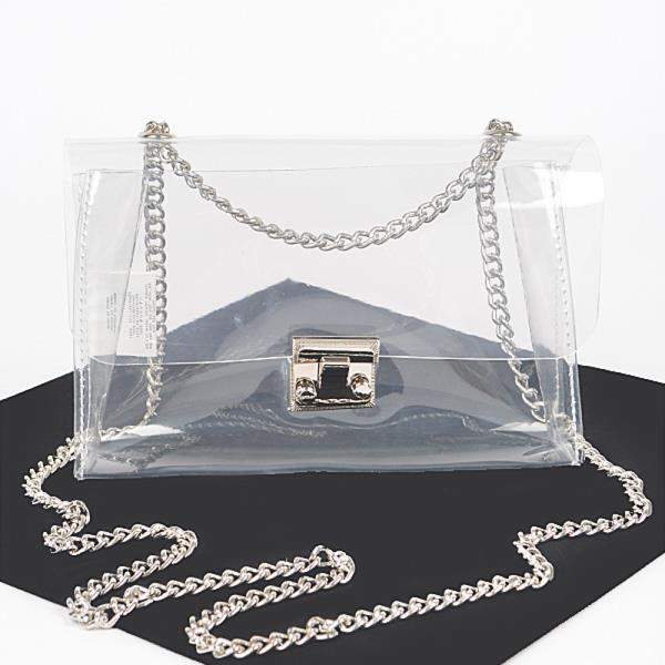 CLEAR PVC CHAIN STRAP CROSSBODY BAG