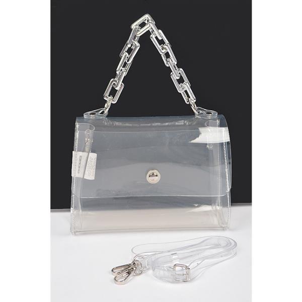 CLEAR PVC CHAIN STRAP CROSSBODY BAG