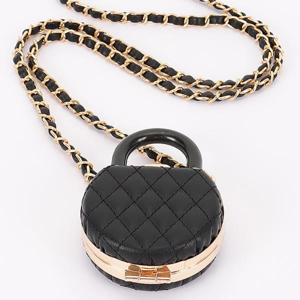 QUILTED FAUX LEATHER MINI CROSSBODY BAG