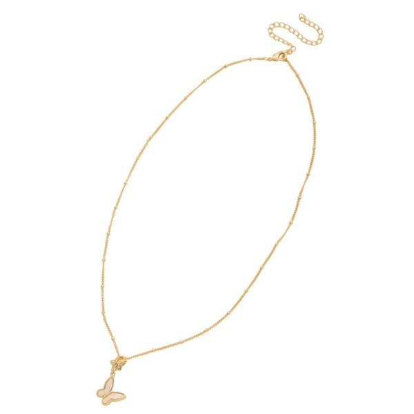 SODAJO BUTTERFLY CHARM GOLD DIPPED NECKLACE
