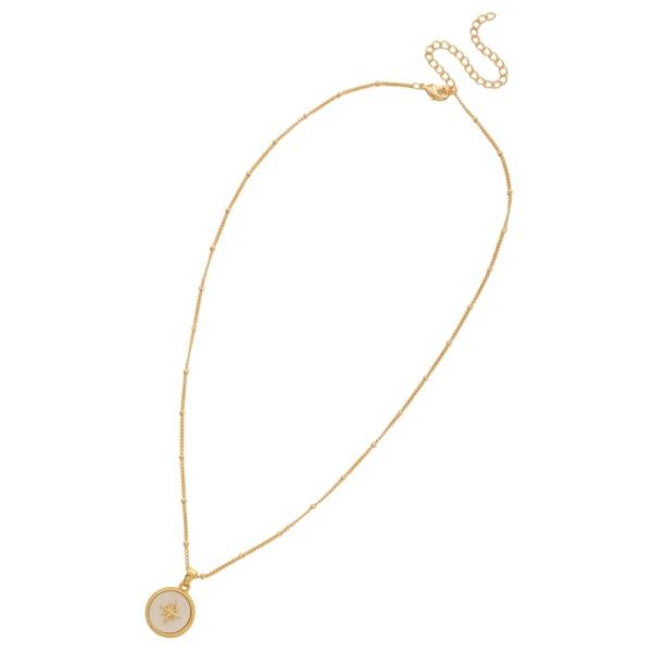SODAJO ROUND CHARM METAL GOLD DIPPED NECKLACE