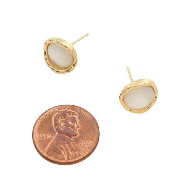 SODAJO ROUND GOLD DIPPED STUD EARRING