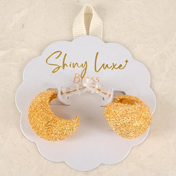 PUFFY HALF HOOP STUD EARRING