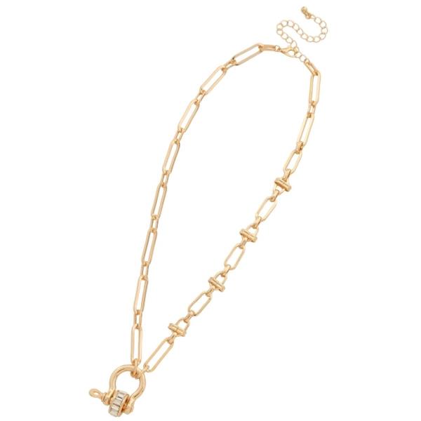 CRYSTAL BEAD METAL NECKLACE