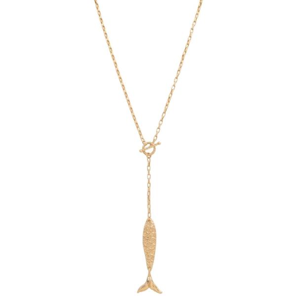 FISH PENDANT TOGGLE CLASP METAL NECKLACE