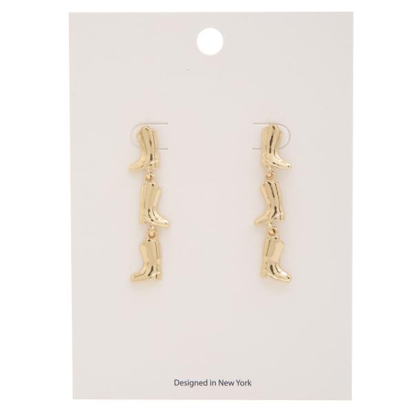 WESTERN BOOT METAL LINK DANGLE EARRING