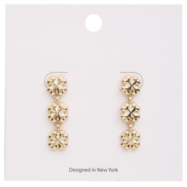 CLOVER METAL LINK DANGLE EARRING