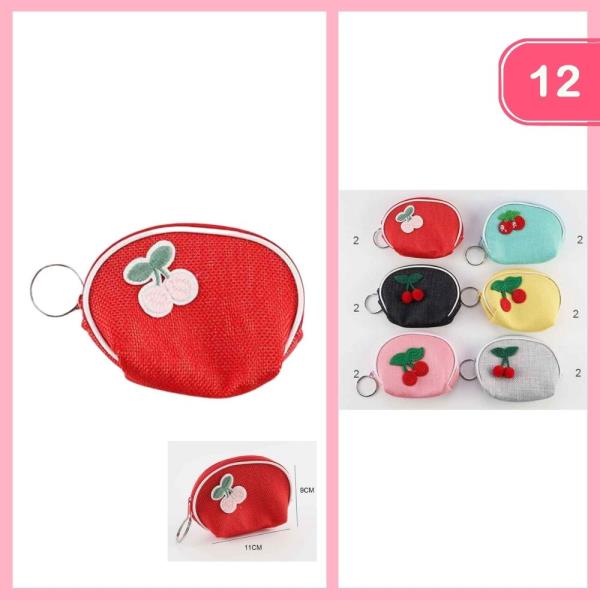 CHERRY COIN PURSE KEYCHAIN (12 UNITS)