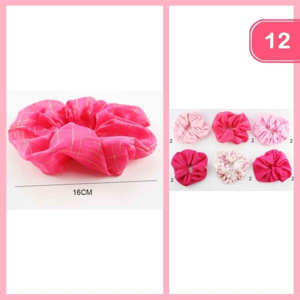 CUTE VALENTINES COLORS HAIR SCRUNCHIE (12 UNITS)